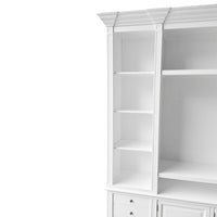 Hamptons Coastal White Entertainment Unit Cabinet with Optional Solid Hardwood Upgrade