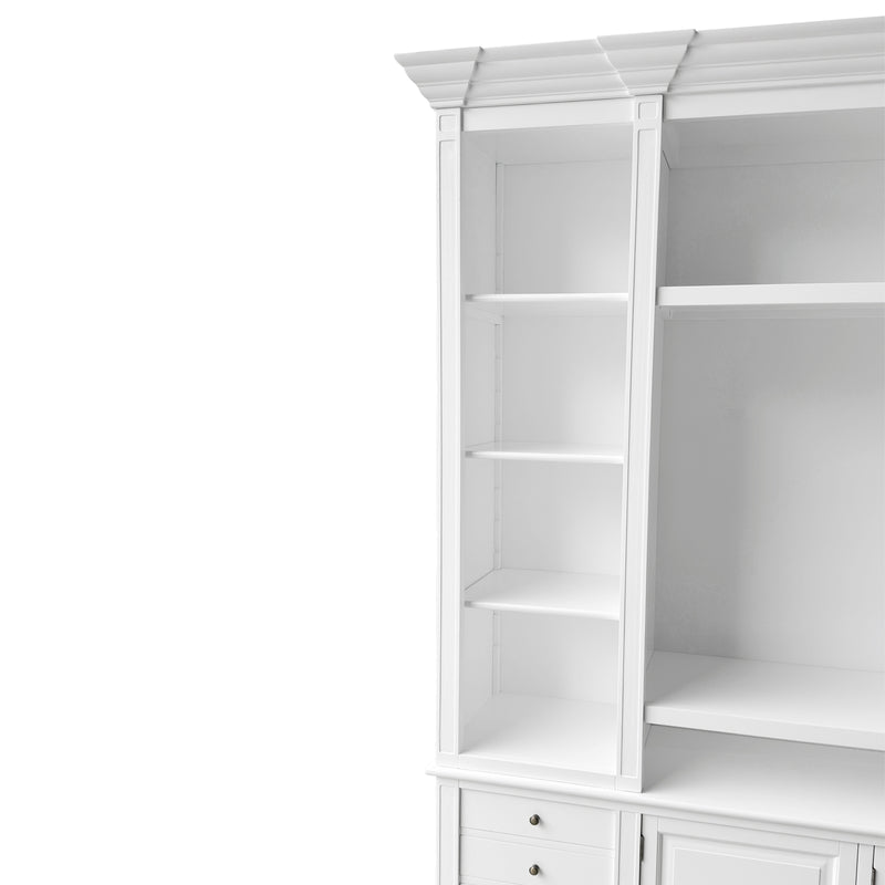 Hamptons Coastal White Entertainment Unit Cabinet with Optional Solid Hardwood Upgrade