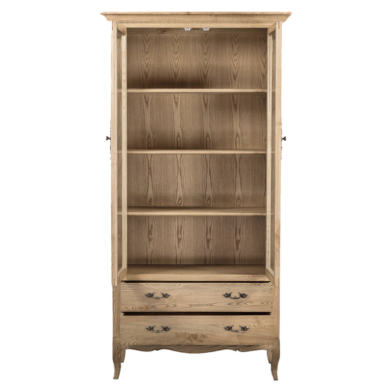 French Provincial Display Cabinet & Bookcase Natural Ash/ Modular Design