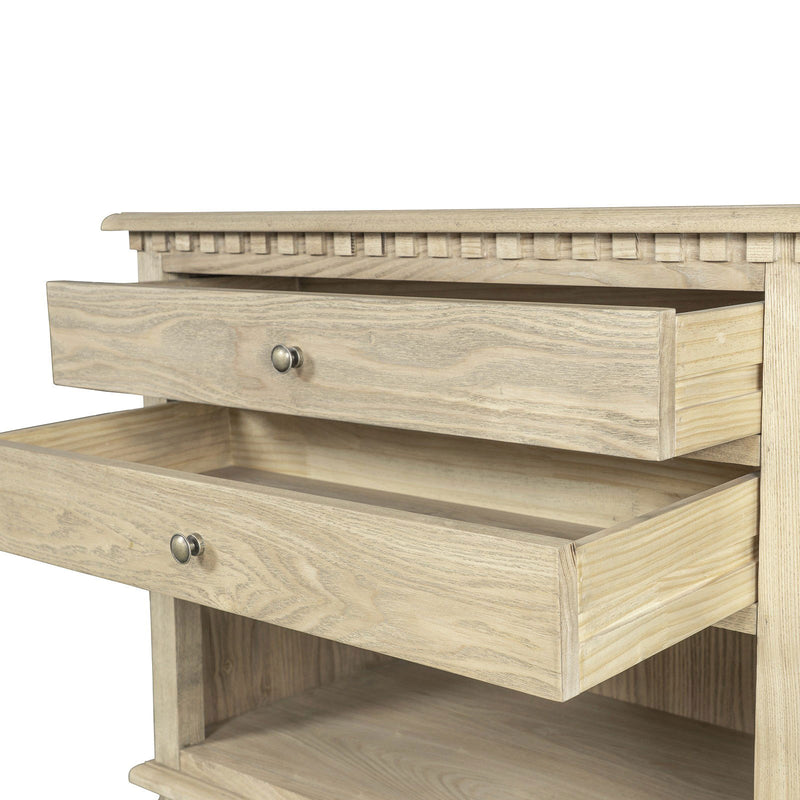 Hamptons Halifax Two Drawers Bedside Table