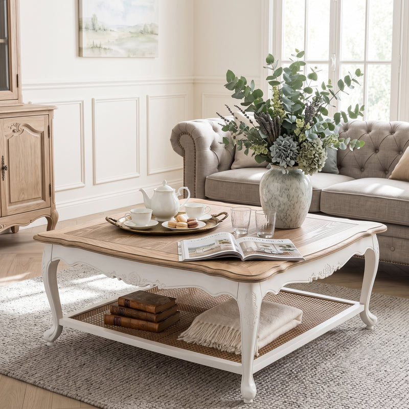 French Provincial Louis Square Coffee & Tea Table