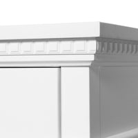 New England Hamptons Executive Desk with Dentil Moulding & Turned Legs – 6 Drawer 1 cupboard Pedestal Study Desk