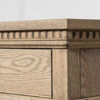 New England Hamptons Executive Desk with Dentil Moulding & Turned Legs – 6 Drawer 1 cupboard Pedestal Study Desk