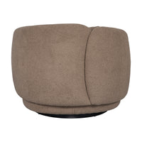 Tulip Blossom Boucle Swivel Lounge Armchair in Soft Butter Cream/Black Sesame/Olive