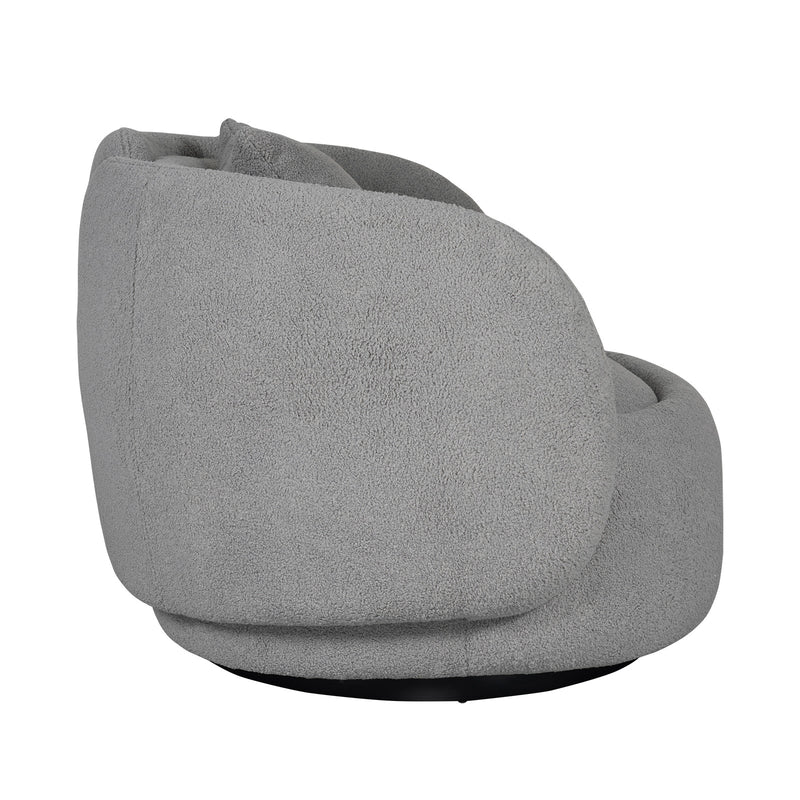 Tulip Blossom Boucle Swivel Lounge Armchair