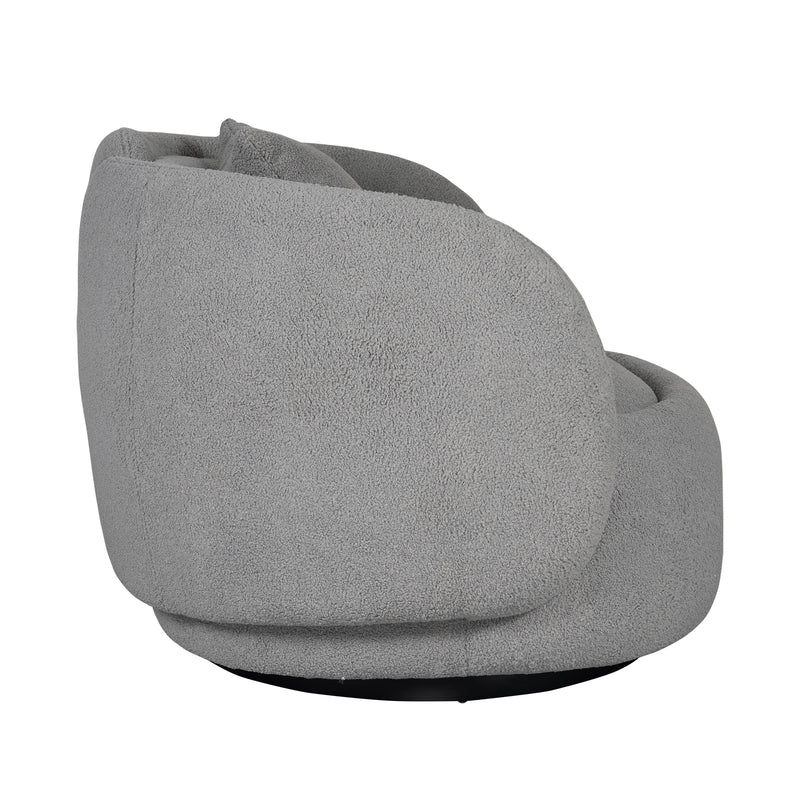 Tulip Blossom Boucle Swivel Lounge Armchair