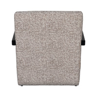 The Mosaic Bouclé Lounge Armchair with Black / Natural Frame in French Mist Grey / Toasted Oatmeal / Butter Cream