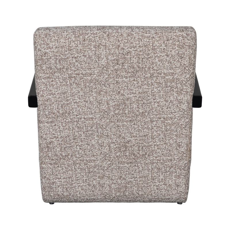 The Mosaic Bouclé Lounge Armchair with Black / Natural Frame in French Mist Grey / Toasted Oatmeal / Butter Cream