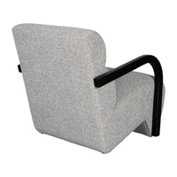 The Mosaic Bouclé Lounge Armchair with Black / Natural Frame in French Mist Grey / Toasted Oatmeal / Butter Cream