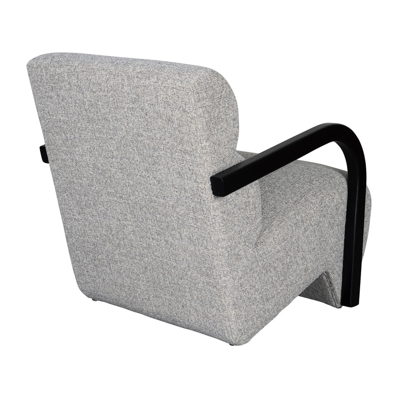 The Mosaic Bouclé Lounge Armchair with Black / Natural Frame in French Mist Grey / Toasted Oatmeal / Butter Cream