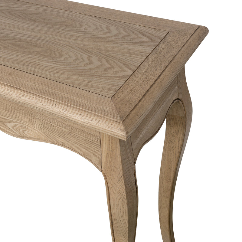 French Provincial Console Hall Table in Natural Oak