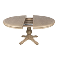 French Provincial Farmhouse 140-180cm Pedestal Extendable Round Dining Table Elm wood