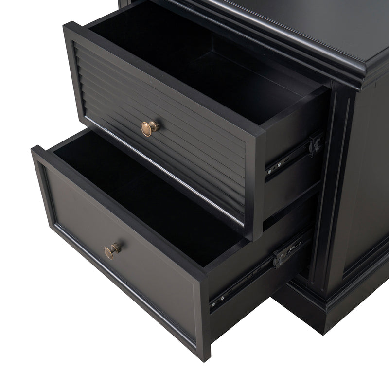 Hamptons Coastal Seaside 2 Drawer Bedside Table(Upgraded Height)