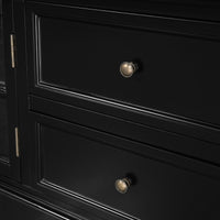 Hamptons Halifax TV Entertainment Unit with 4 Drawers Glass Doors Storage 180cm