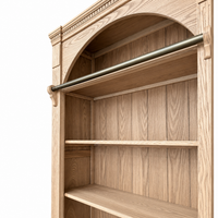 Hamptons Heritage Open Library Arched Extendable Bookshelf/Bookcase with Ladder 100cm - 300cm Wide