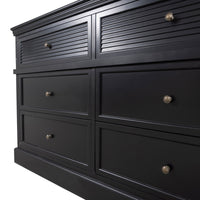 Hamptons Coastal Seaside 6 Drawer Chest Tallboy Cabinet