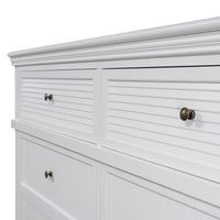 Hamptons Coastal Seaside 6 Drawer Chest Tallboy Cabinet