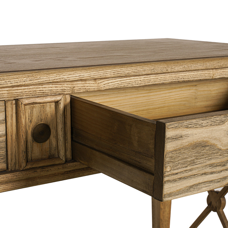 Hamptons Halifax Side Cross 2 Drawer Console Hall Table