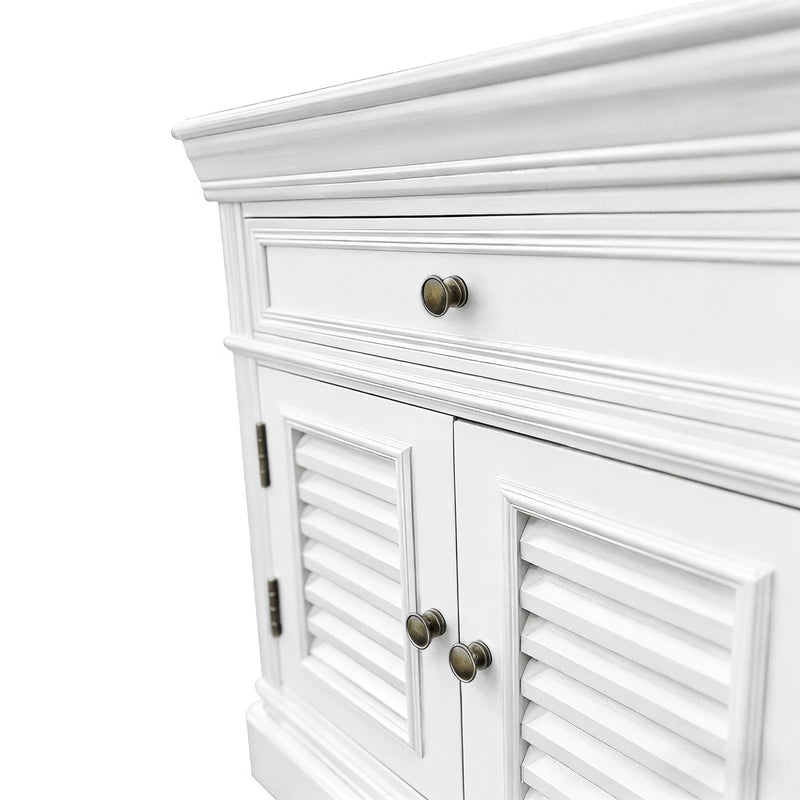 (Factory Second) Hamptons Classic 1 Drawer Bedside Table with Louvered Doors