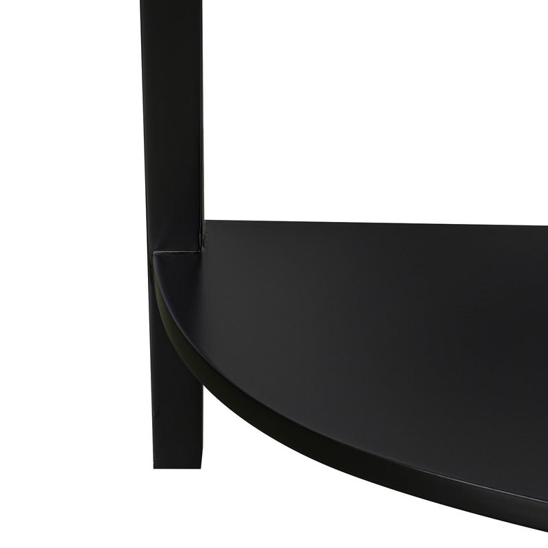 Hamptons Coastal Half-Moon Curve Hallway Console Table Dentil Molding Design