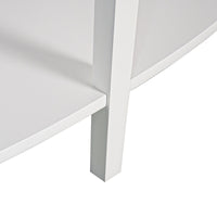 Hamptons Coastal Half-Moon Curve Hallway Console Table Dentil Molding Design