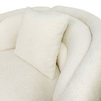 Tulip Blossom Boucle Swivel Lounge Armchair