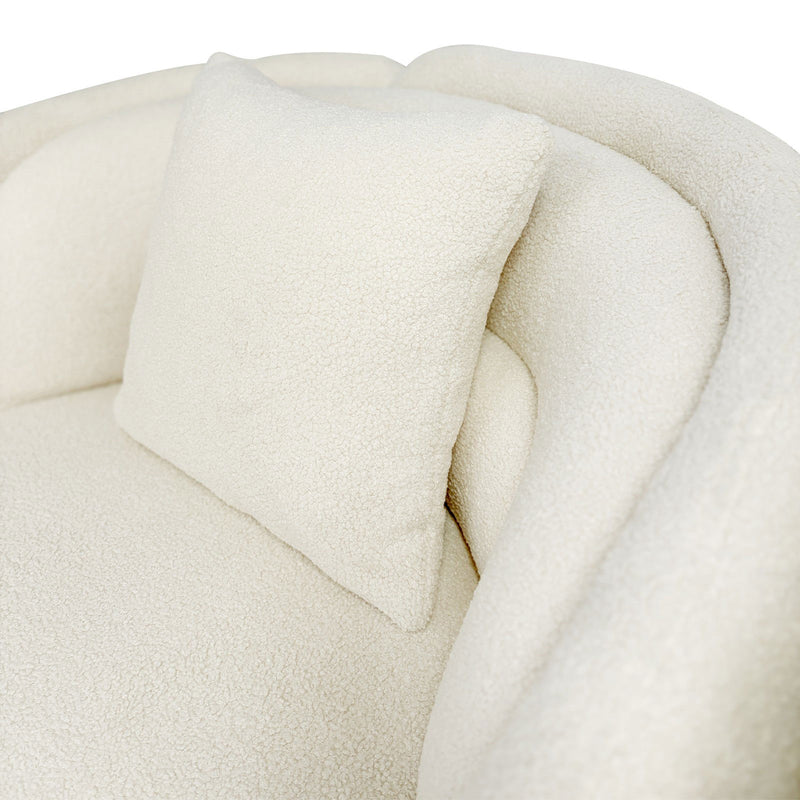 Tulip Blossom Boucle Swivel Lounge Armchair