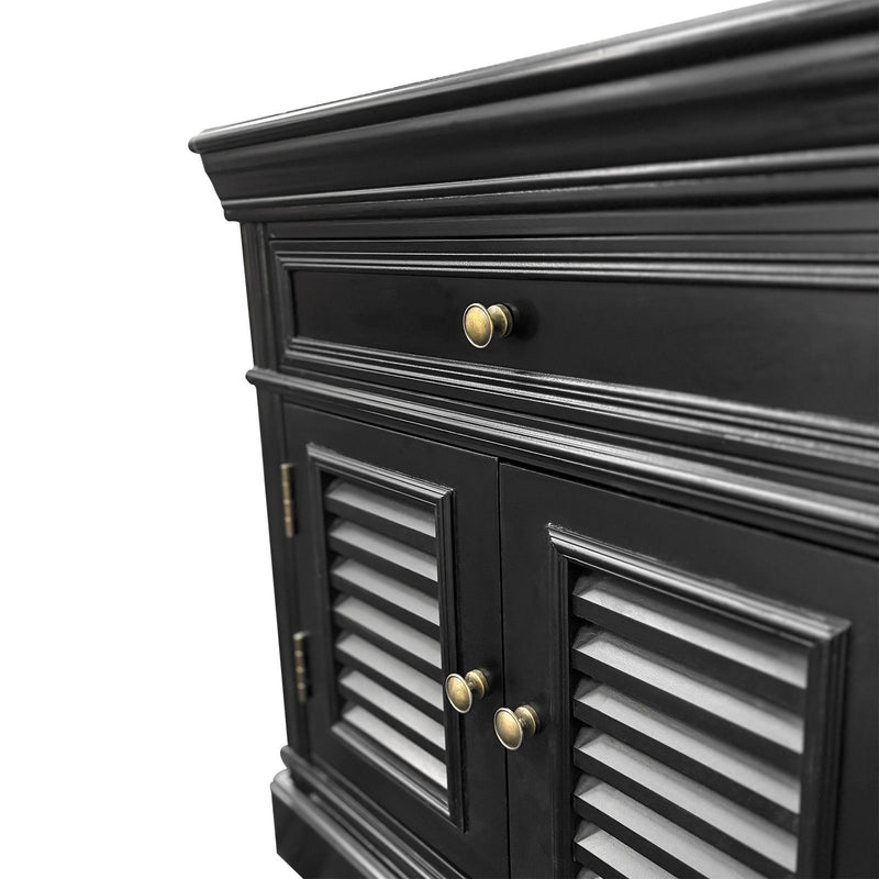 (Factory Second) Hamptons Classic 1 Drawer Bedside Table with Louvered Doors