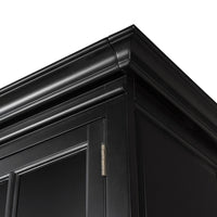 French Provincial Casement Double Glass Door Display Buffet and Hutch Cabinet Bookcase