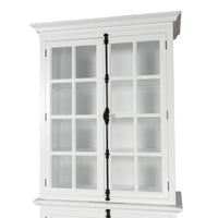 French Provincial Casement Double Glass Door Display Buffet and Hutch Cabinet Bookcase