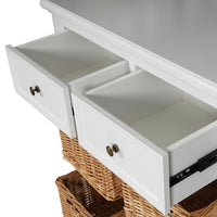 Hamptons Coastal 4 Basket Buffet Sideboard Cabinet