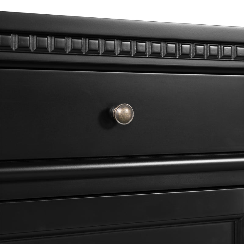 New England Hamptons Executive Desk with Dentil Moulding & Turned Legs – 6 Drawer 1 cupboard Pedestal Study Desk