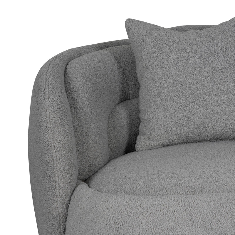 Tulip Blossom Boucle Swivel Lounge Armchair