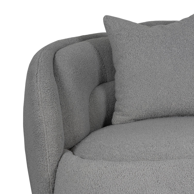 Tulip Blossom Boucle Swivel Lounge Armchair