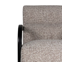 The Mosaic Bouclé Lounge Armchair with Black / Natural Frame in French Mist Grey / Toasted Oatmeal / Butter Cream