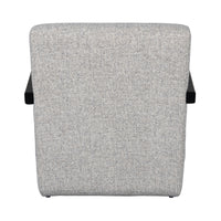 The Mosaic Bouclé Lounge Armchair with Black / Natural Frame in French Mist Grey / Toasted Oatmeal / Butter Cream