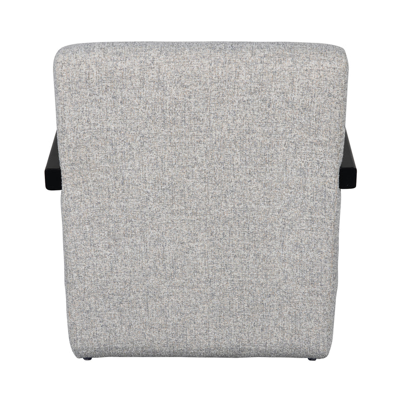 The Mosaic Bouclé Lounge Armchair with Black / Natural Frame in French Mist Grey / Toasted Oatmeal / Butter Cream