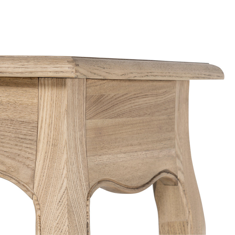 French Provincial Console Hall Table in Natural Oak