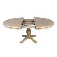 French Provincial Farmhouse 140-180cm Pedestal Extendable Round Dining Table Elm wood