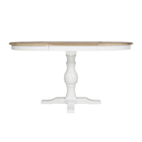 Hamptons Extendable/French Provincial Pedestal Round 100-150cm Extendable Dining Table NATURAL ASH
