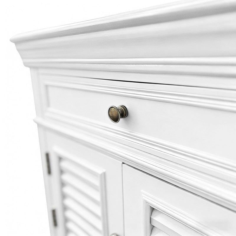 (Factory Second) Hamptons Classic 1 Drawer Bedside Table with Louvered Doors