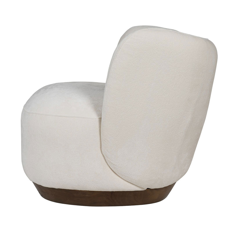 Cozy Modern Tulip Blossom Swivel Upholstered Accent Chair