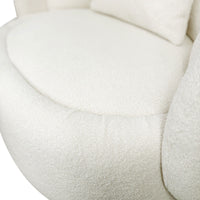 Tulip Blossom Boucle Swivel Lounge Armchair