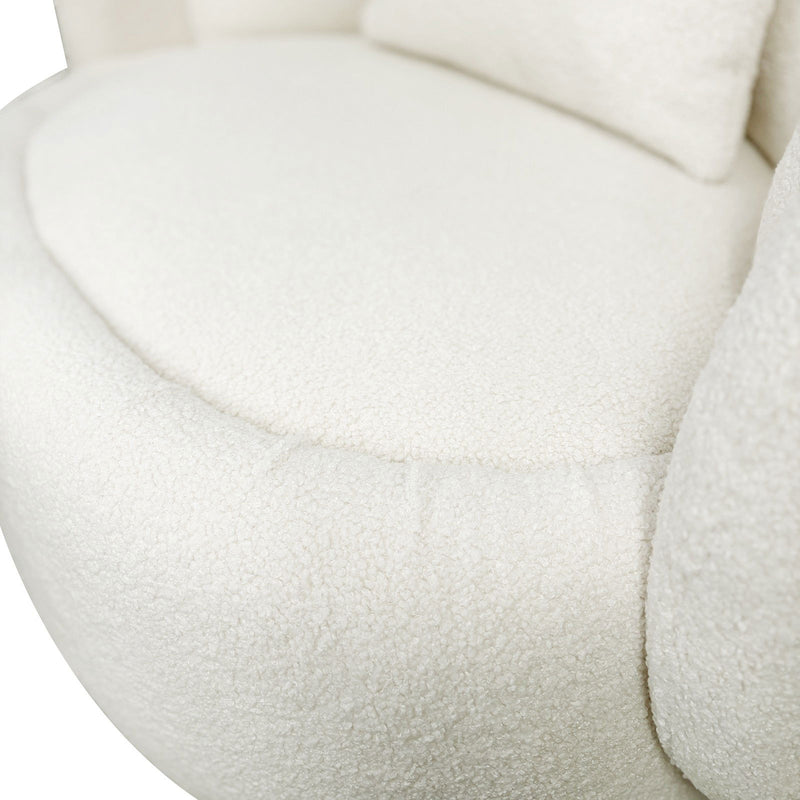 Tulip Blossom Boucle Swivel Lounge Armchair