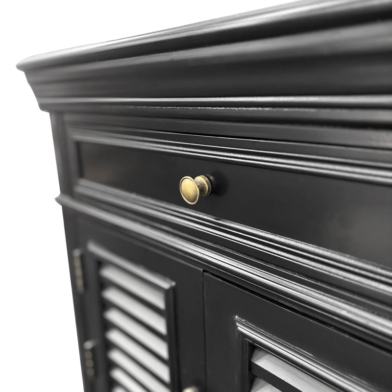 (Factory Second) Hamptons Classic 1 Drawer Bedside Table with Louvered Doors