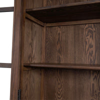 (Factory second)French Provincial Casement Double Door Glass Display Cabinet Bookcase