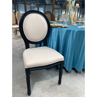 French Provincial Louis Set of 2 Upholstered Dining Chairs