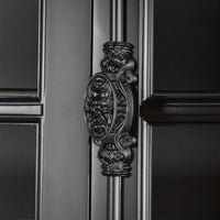 French Provincial Casement Double Glass Door Display Buffet and Hutch Cabinet Bookcase