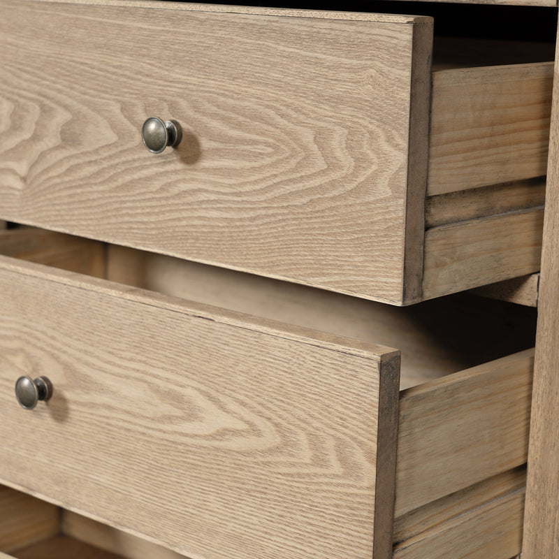 Hamptons Heritage 7 -Drawer Tallboy Dresser with Classic Turned Legs and Dentil Molding Design