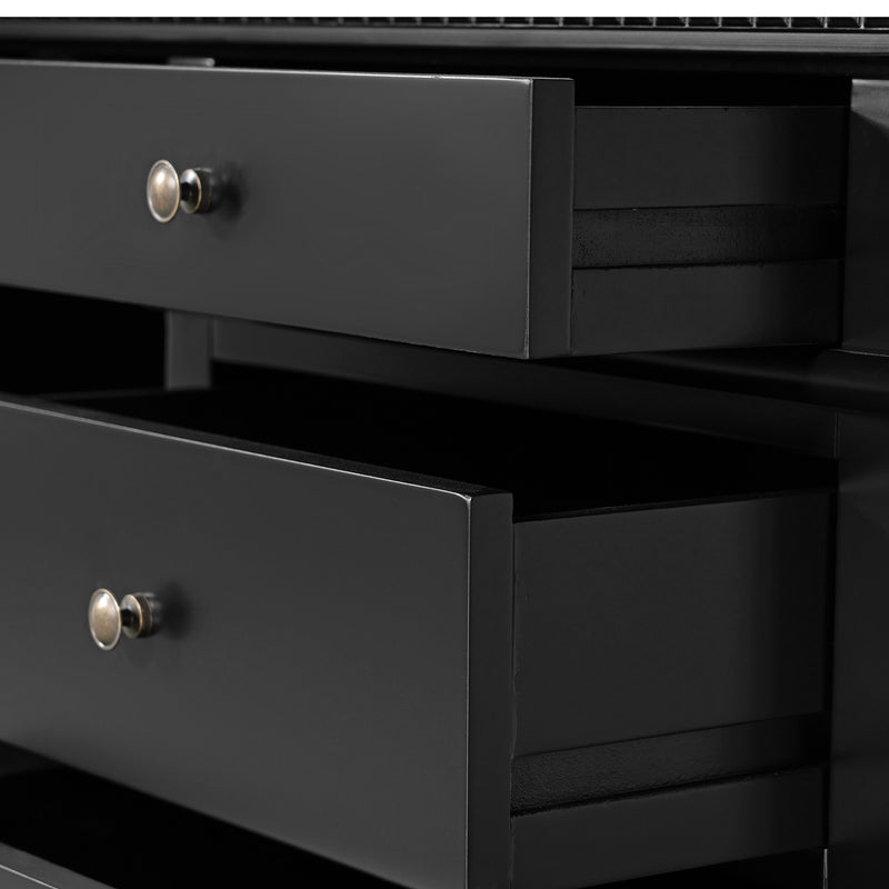 New England Hamptons Executive Desk with Dentil Moulding & Turned Legs – 6 Drawer 1 cupboard Pedestal Study Desk